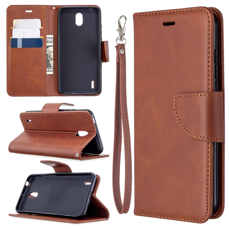 

For Nokia 1.3 Retro Lambskin Texture Pure Color Horizontal Flip PU Leather Case with Holder & Card Slots & Wallet & Lanyard(Brown)