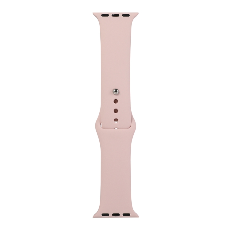 

For Apple Watch Series 6 & SE & 5 & 4 40mm / 3 & 2 & 1 38mm Silicone Watch Replacement Strap, Long Section (Men)(Sand Pink)