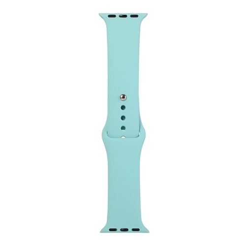 

For Apple Watch Series 5 & 4 44mm / 3 & 2 & 1 42mm Silicone Watch Replacement Strap, Long Section (Men)(Ice Blue)