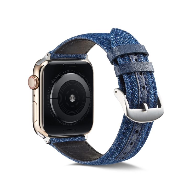 

For Apple Watch Series 6 & SE & 5 & 4 44mm / 3 & 2 & 1 42mm Denim Watchband(Blue)