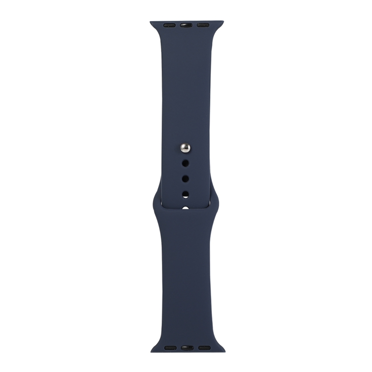 

For Apple Watch Series 5 & 4 40mm / 3 & 2 & 1 38mm Silicone Watch Replacement Strap, Short Section (female)(Midnight Blue)