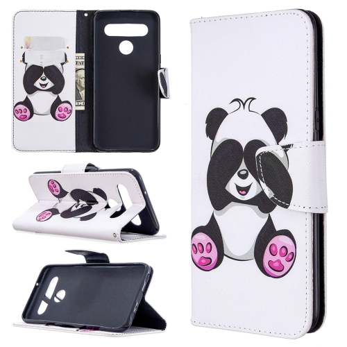 

For LG K61 Colored Drawing Pattern Horizontal Flip Leather Case with Holder & Card Slots & Wallet(Panda)