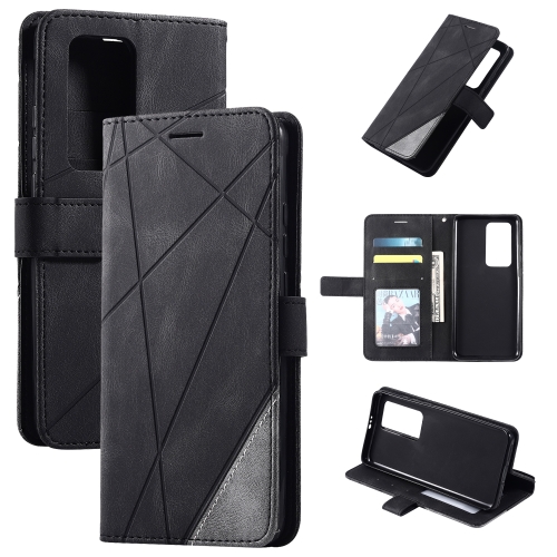 

For Huawei P40 Pro Skin Feel Splicing Horizontal Flip Leather Case with Holder & Card Slots & Wallet & Photo Frame(Black)