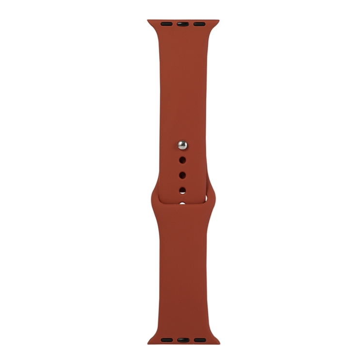 

For Apple Watch Series 5 & 4 40mm / 3 & 2 & 1 38mm Silicone Watch Replacement Strap, Short Section (female)(Saddle Brown)