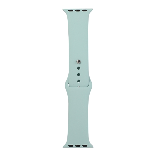 

For Apple Watch Series 6 & SE & 5 & 4 44mm / 3 & 2 & 1 42mm Silicone Watch Replacement Strap, Short Section (female)(Light Green)