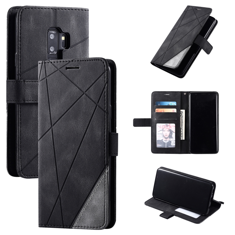 

For Samsung Galaxy S9 Plus Skin Feel Splicing Horizontal Flip Leather Case with Holder & Card Slots & Wallet & Photo Frame(Black)