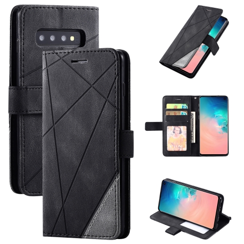 

For Samsung Galaxy S10 Skin Feel Splicing Horizontal Flip Leather Case with Holder & Card Slots & Wallet & Photo Frame(Black)