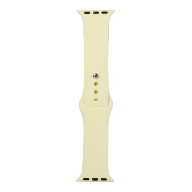 

For Apple Watch Series 5 & 4 40mm / 3 & 2 & 1 38mm Silicone Watch Replacement Strap, Short Section (Female)(Cream Yellow)