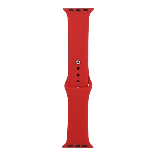 

For Apple Watch Series 6 & SE & 5 & 4 44mm / 3 & 2 & 1 42mm Silicone Watch Replacement Strap, Short Section (Female)(China Red)