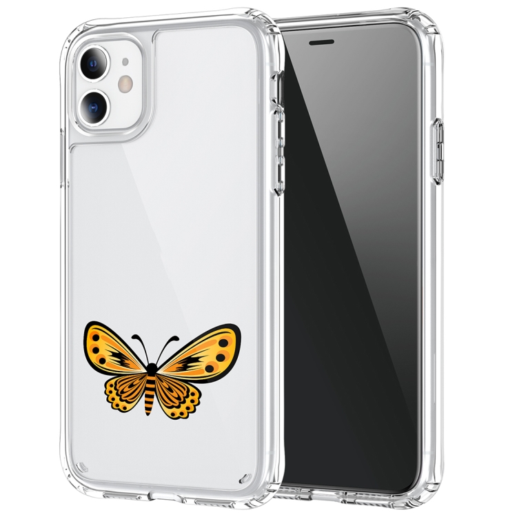 

For iPhone 11 Pro UV Printing Shockproof Thicken Corners Acrylic Protective Case(Yellow Butterfly 6)