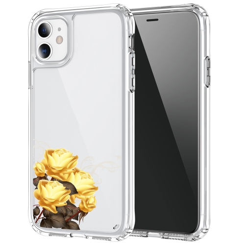 

For iPhone 11 UV Printing Shockproof Thicken Corners Acrylic Protective Case(Yellow Flowers)