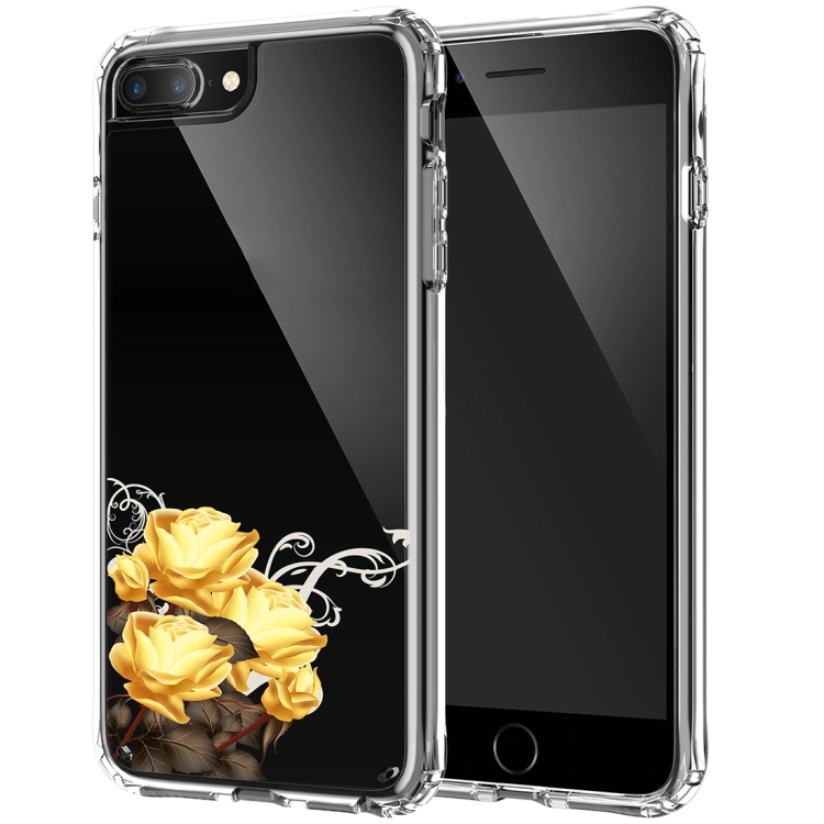 

For iPhone 8 Plus & 7 Plus UV Printing Shockproof Thicken Corners Acrylic Protective Case(Yellow Flowers)