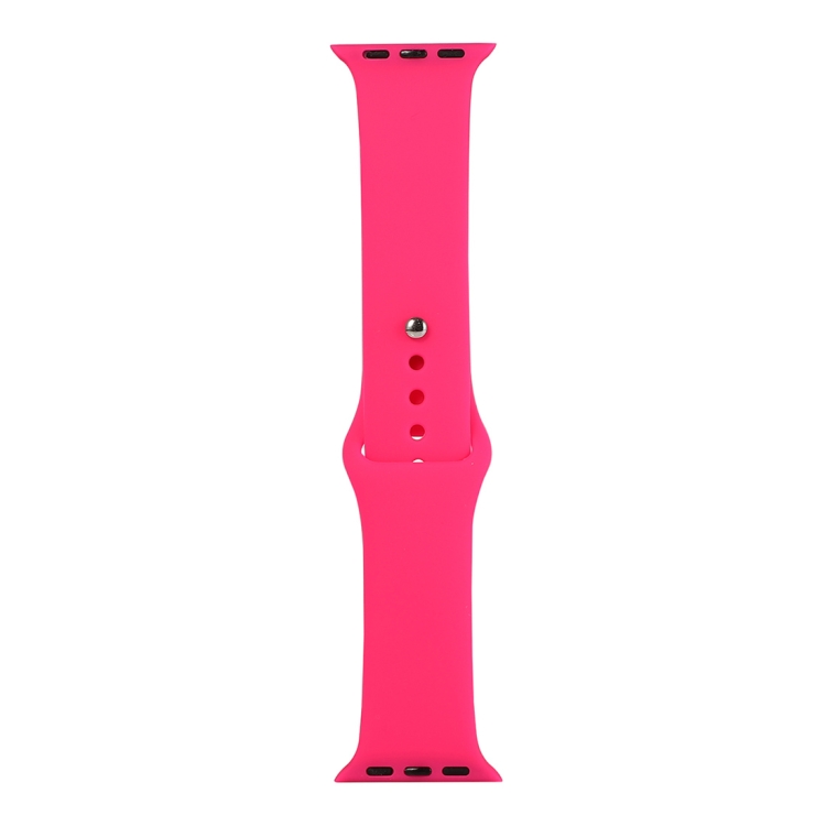 

For Apple Watch Series 5 & 4 40mm / 3 & 2 & 1 38mm Silicone Watch Replacement Strap, Short Section (Female)(Firefly Rose)