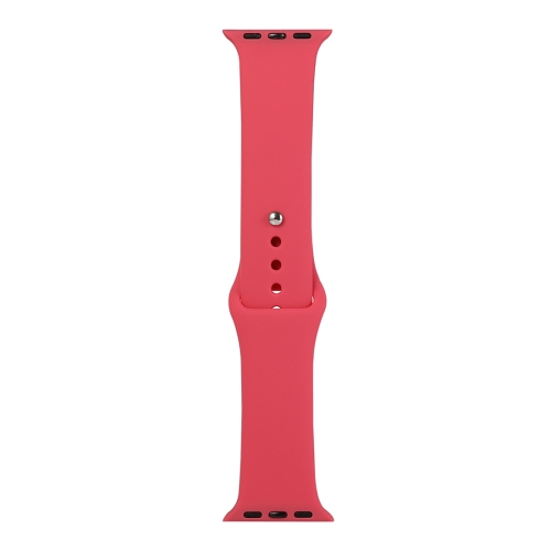 

For Apple Watch Series 5 & 4 44mm / 3 & 2 & 1 42mm Silicone Watch Replacement Strap, Short Section (Female)(Hibiscus Pink)