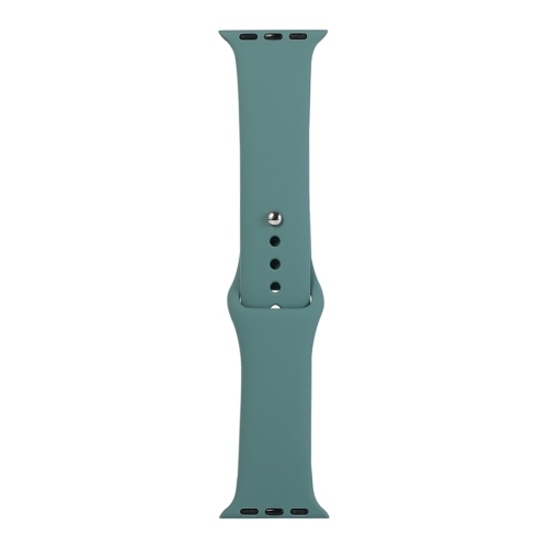 

For Apple Watch Series 6 & SE & 5 & 4 44mm / 3 & 2 & 1 42mm Silicone Watch Replacement Strap, Short Section (Female)(Pine Needles Green)