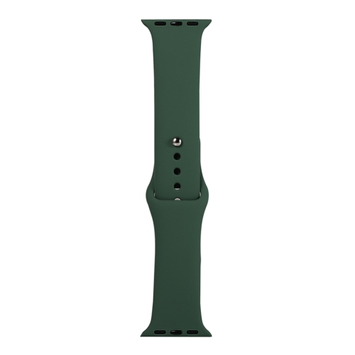 

For Apple Watch Series 5 & 4 44mm / 3 & 2 & 1 42mm Silicone Watch Replacement Strap, Short Section (Female)(Forest Green)