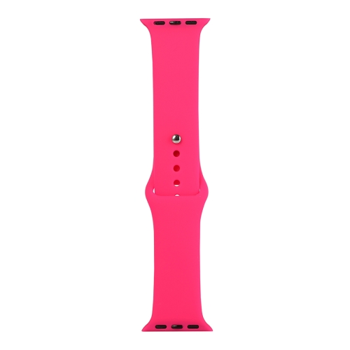 

For Apple Watch Series 5 & 4 44mm / 3 & 2 & 1 42mm Silicone Watch Replacement Strap, Short Section (Female)(Firefly Rose)