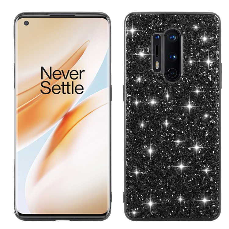 

For OnePlus 8 Pro Glitter Powder Shockproof TPU Protective Case(Black)