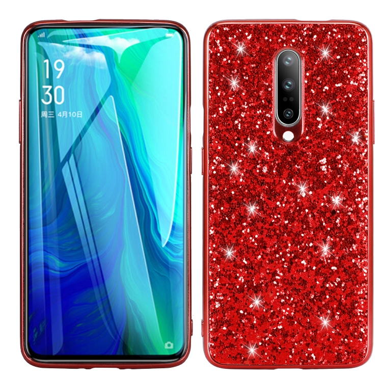 

For OnePlus 8 Glitter Powder Shockproof TPU Protective Case(Red)