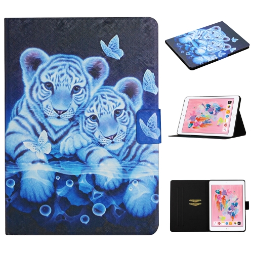 

For iPad 10.2 Colored Drawing Pattern Horizontal Flip Leather Case with Holder & Card Slots & Sleep / Wake-up Function(Tiger)