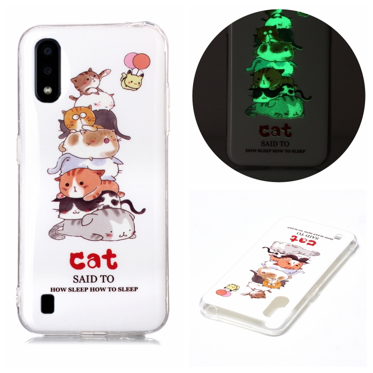 

For Samsung Galaxy A01 Luminous TPU Soft Protective Case(Cats)