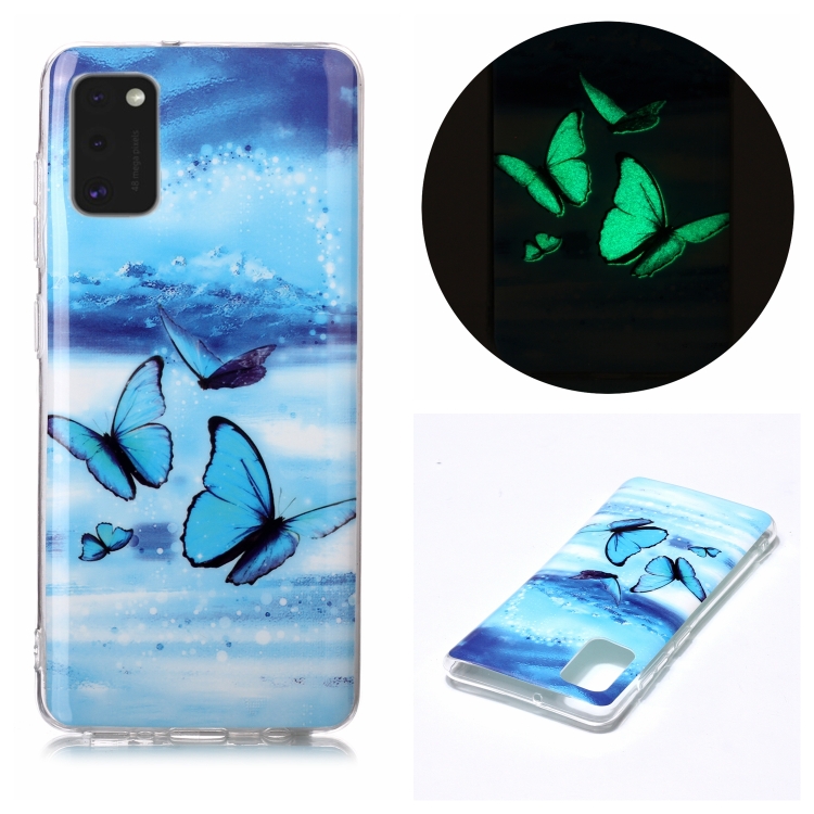 

For Samsung Galaxy A41 Luminous TPU Soft Protective Case(Butterflies)