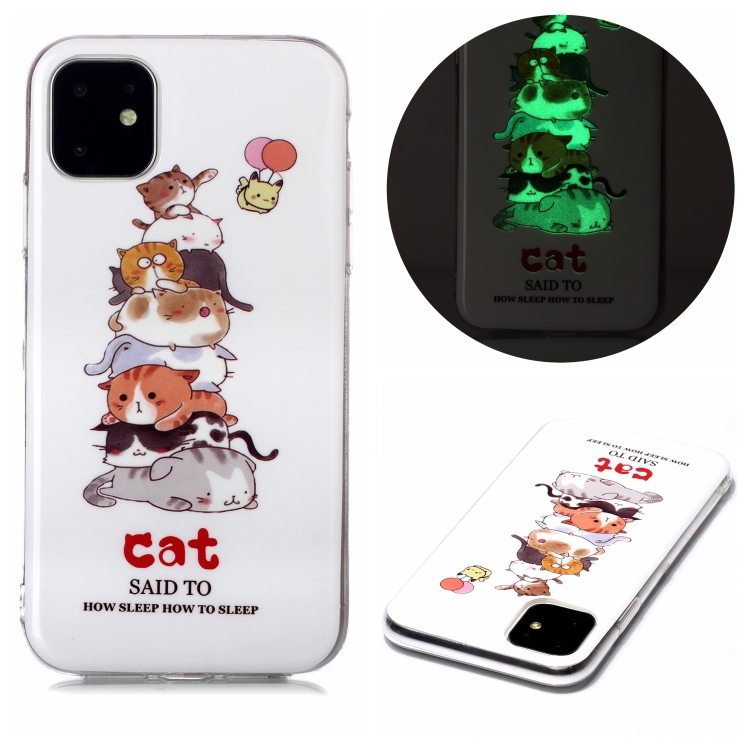 

For iPhone 11 Luminous TPU Soft Protective Case(Cats)