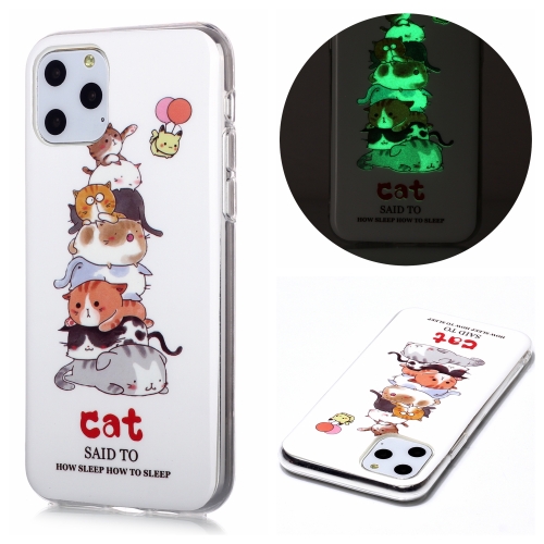

For iPhone 11 Pro Luminous TPU Soft Protective Case(Cats)