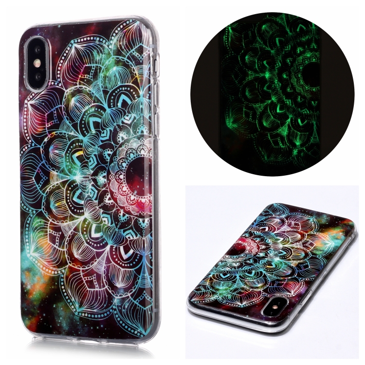 

For iPhone X / XS Luminous TPU Soft Protective Case(Mandala Flower)