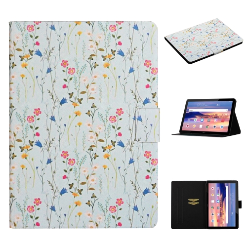 

For Huawei MediaPad T5 Flower Pattern Horizontal Flip Leather Case with Card Slots & Holder(Small Floral)