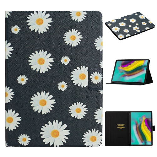 

For Samsung Galaxy Tab S6 Lite Flower Pattern Horizontal Flip Leather Case with Card Slots & Holder(Small Daisies)