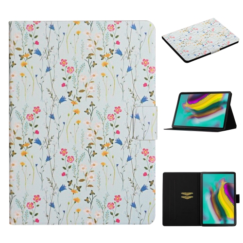 

For Samsung Galaxy Tab S6 Lite Flower Pattern Horizontal Flip Leather Case with Card Slots & Holder(Small Floral)