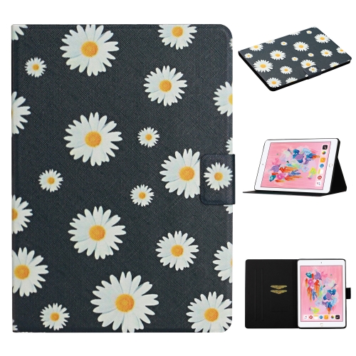 

For iPad 10.2 Flower Pattern Horizontal Flip Leather Case with Card Slots & Holder(Small Daisies)