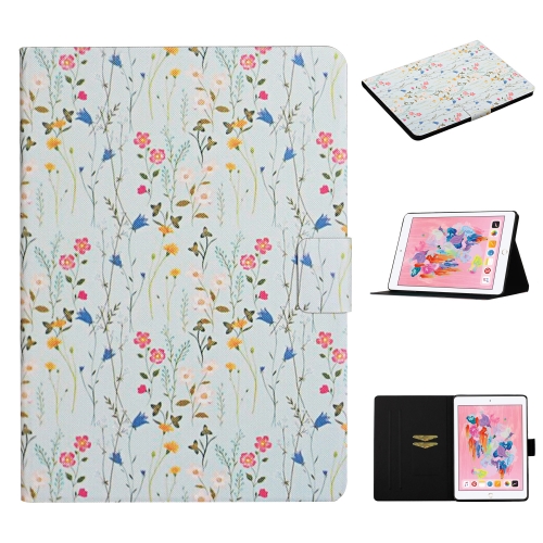 

For iPad 10.2 Flower Pattern Horizontal Flip Leather Case with Card Slots & Holder(Small Floral)