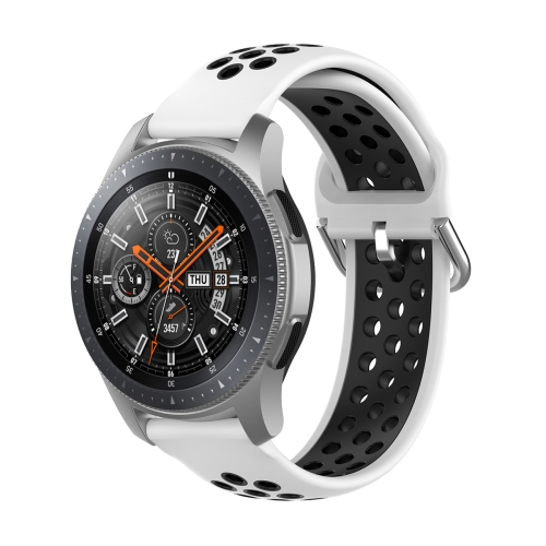 

For Huawei Watch GT2 / Honor Magic Watch 2 46mm Universal Sports Two-tone Silicone Replacement Wrist Strap(White Black)