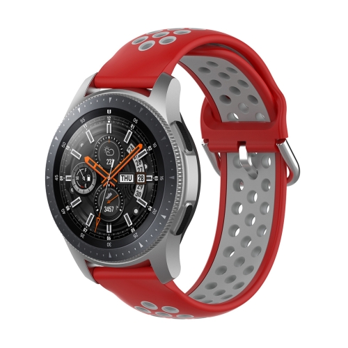 

For Huawei Watch GT2 / Honor Magic Watch 2 46mm Universal Sports Two-tone Silicone Replacement Wrist Strap(Red Grey)