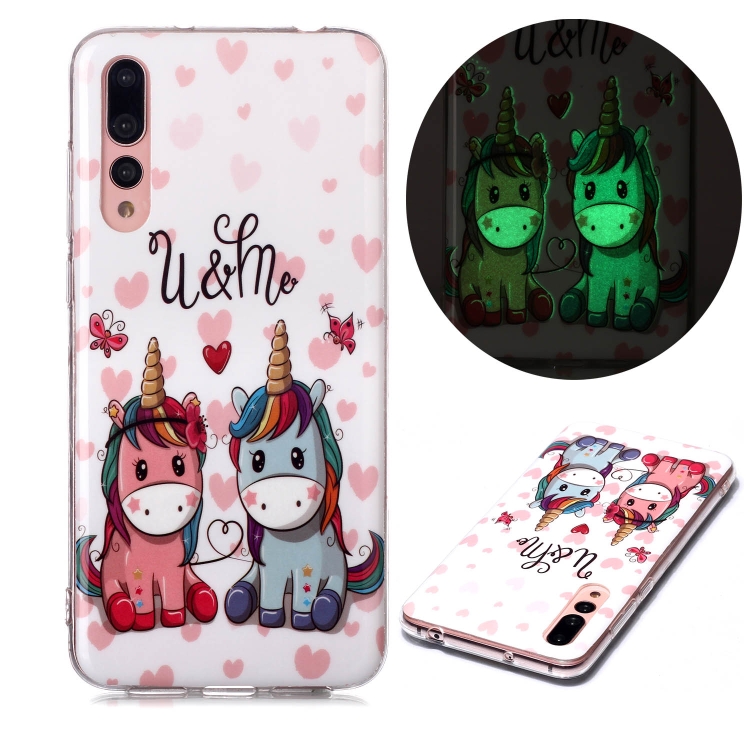 

For Huawei P20 Pro Luminous TPU Soft Protective Case(Couple Unicorn)
