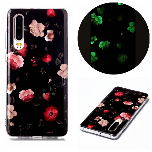 

For Huawei P30 Luminous TPU Soft Protective Case(Rose)