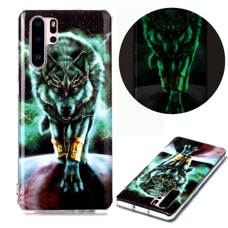 

For Huawei P30 Pro Luminous TPU Soft Protective Case(Ferocious Wolf)