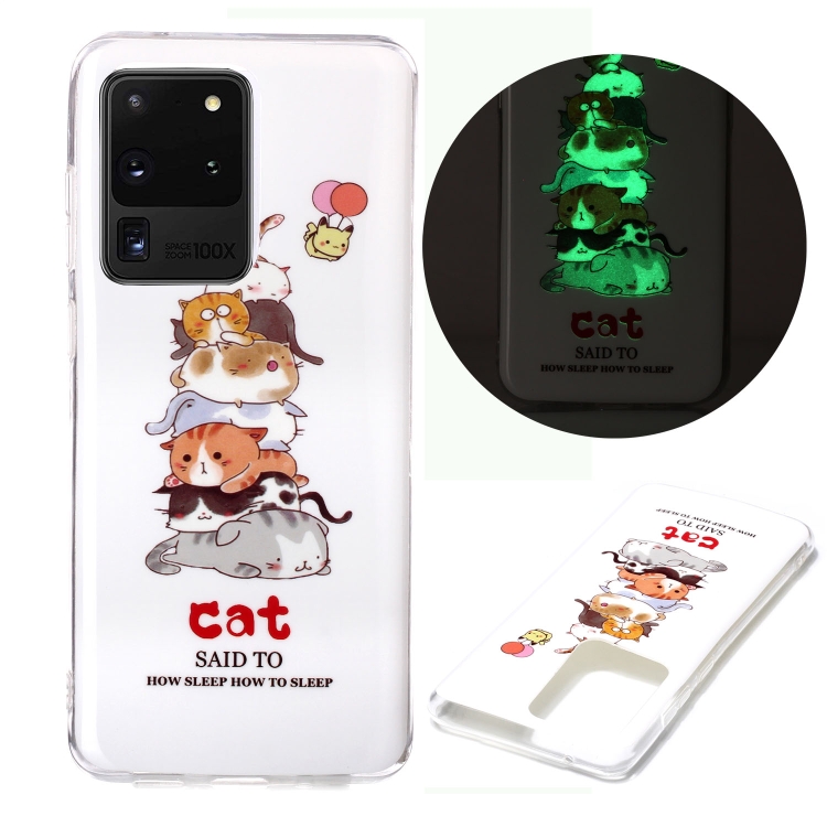 

For Samsung Galaxy S20 Ultra Luminous TPU Soft Protective Case(Cats)