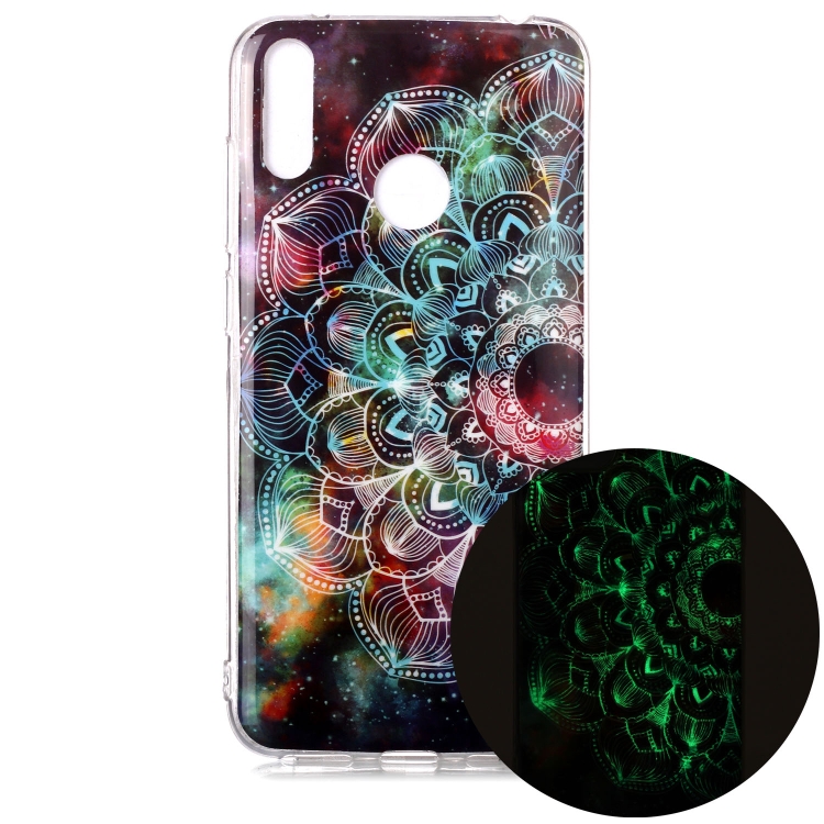 

For Huawei Y7 (2019) Luminous TPU Soft Protective Case(Mandala Flower)