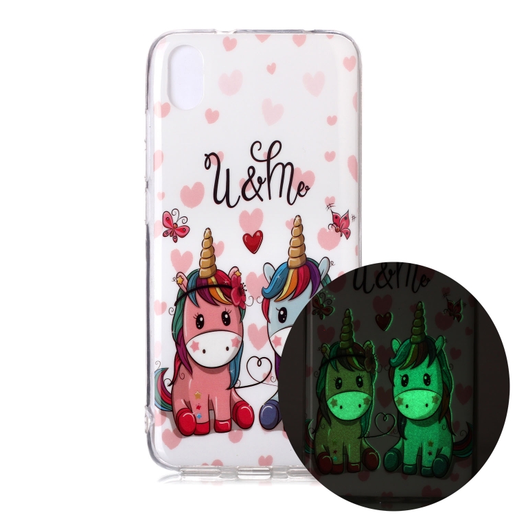 

For Xiaomi Redmi 7A Luminous TPU Soft Protective Case(Couple Unicorn)