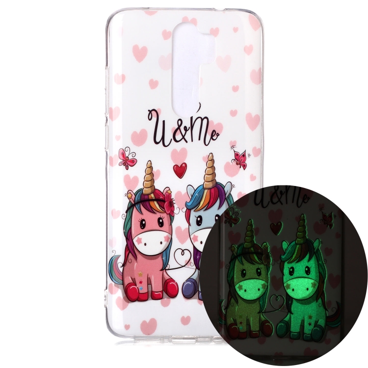 

For Xiaomi Redmi Note 8 Pro Luminous TPU Soft Protective Case(Couple Unicorn)