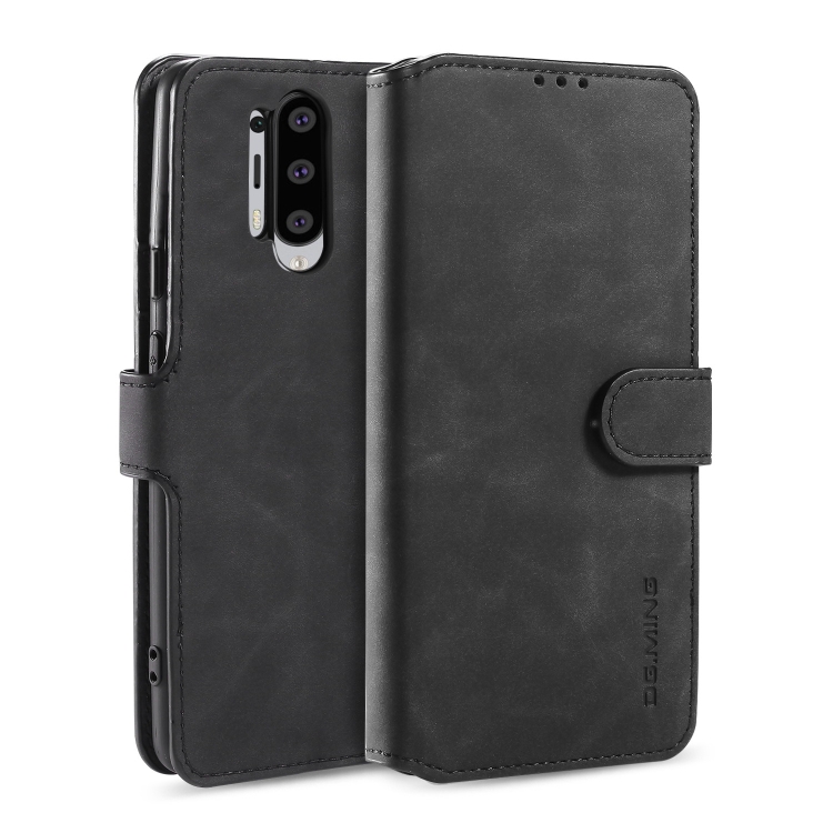 

For OnePlus 8 Pro DG.MING Retro Oil Side Horizontal Flip Case with Holder & Card Slots & Wallet(Black)