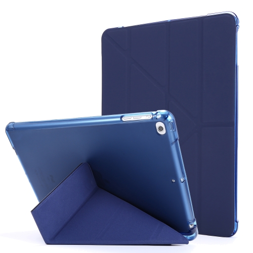 

For iPad 9.7 (2018) & (2017) Airbag Deformation Horizontal Flip Leather Case with Holder & Pen Holder(Dark Blue)