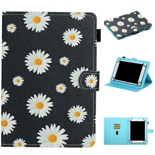 

For 7 inch Universal Tablet PC Flower Pattern Horizontal Flip Leather Case with Card Slots & Holder(Small Daisies)