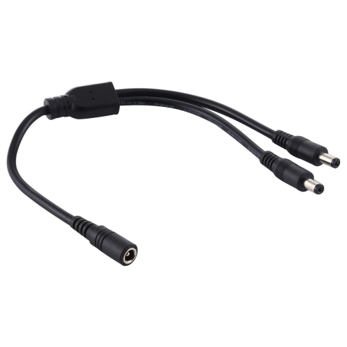 

5.5 x 2.1mm 1 to 2 Female to Male Plug DC Power Splitter Adapter Power Cable, Cable Length: 70cm(Black)