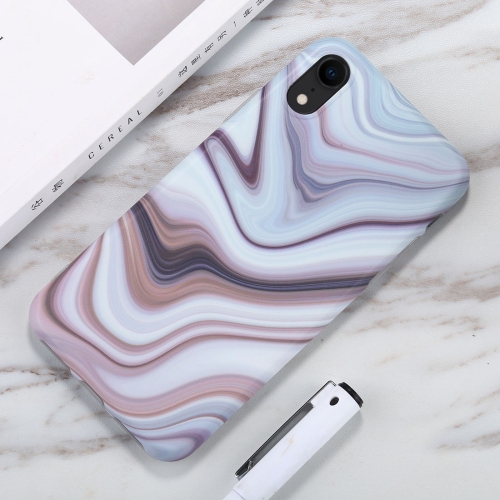 

For iPhone XR Watercolor Marble Pattern IMD TPU Mobile Phone Case(White)