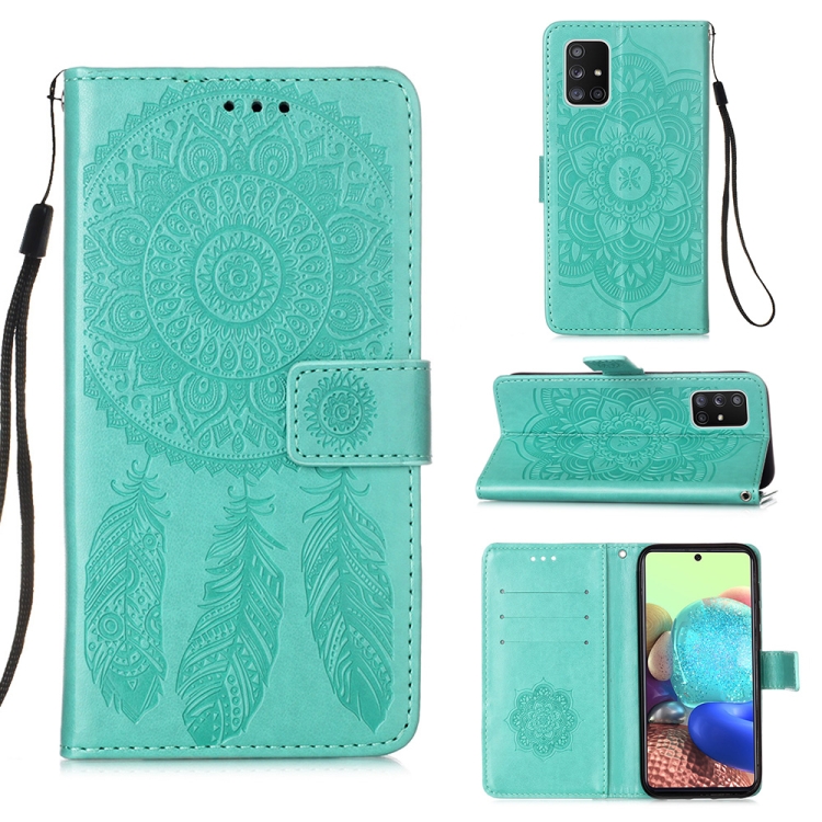 

For Samsung Galaxy A71 5G Dream Catcher Printing Horizontal Flip Leather Case with Holder & Card Slots & Wallet & Lanyard(Green)