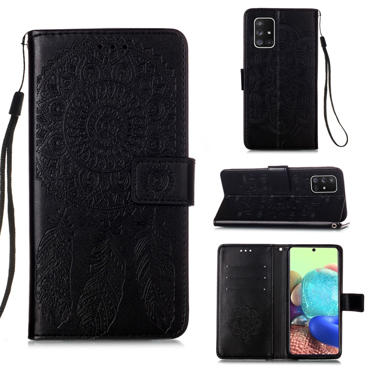 

For Samsung Galaxy A71 5G Dream Catcher Printing Horizontal Flip Leather Case with Holder & Card Slots & Wallet & Lanyard(Black)